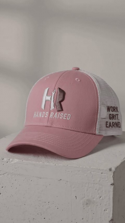 Hands Raised Girls Snapback Hat – 3D Embroidered Athletic Cap with Ponytail Opening
